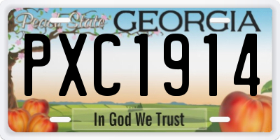 GA license plate PXC1914