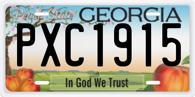 GA license plate PXC1915