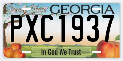 GA license plate PXC1937