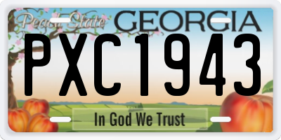 GA license plate PXC1943