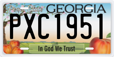 GA license plate PXC1951