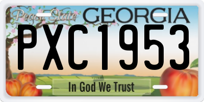 GA license plate PXC1953