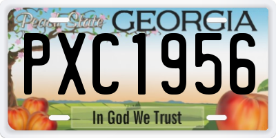 GA license plate PXC1956