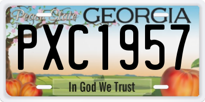 GA license plate PXC1957