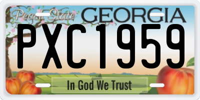 GA license plate PXC1959