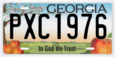 GA license plate PXC1976