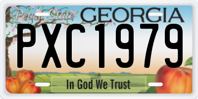 GA license plate PXC1979