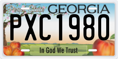 GA license plate PXC1980