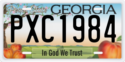 GA license plate PXC1984