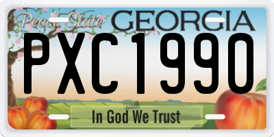 GA license plate PXC1990