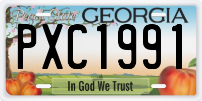 GA license plate PXC1991
