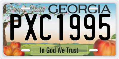 GA license plate PXC1995