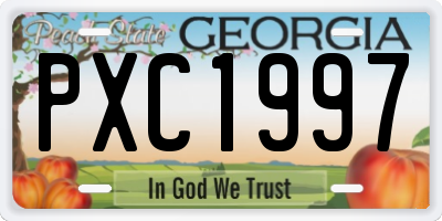 GA license plate PXC1997