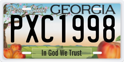 GA license plate PXC1998