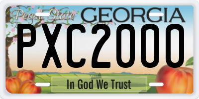 GA license plate PXC2000