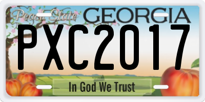 GA license plate PXC2017