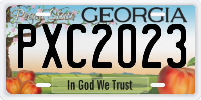 GA license plate PXC2023