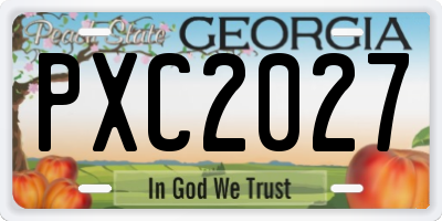 GA license plate PXC2027