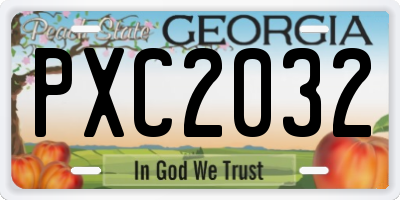 GA license plate PXC2032