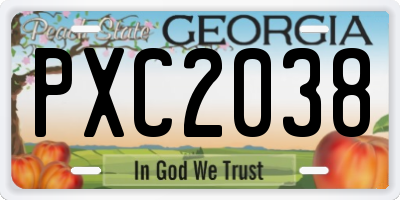 GA license plate PXC2038
