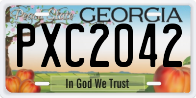 GA license plate PXC2042