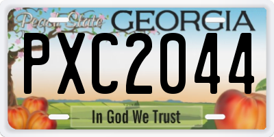 GA license plate PXC2044