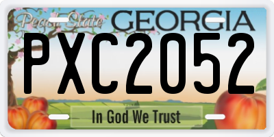 GA license plate PXC2052