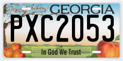 GA license plate PXC2053