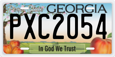 GA license plate PXC2054