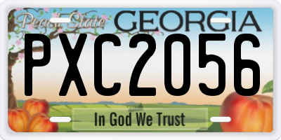 GA license plate PXC2056