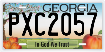 GA license plate PXC2057
