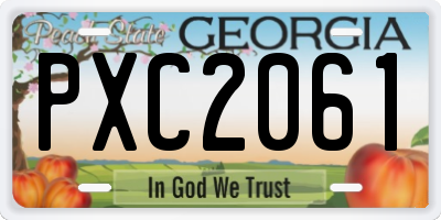 GA license plate PXC2061