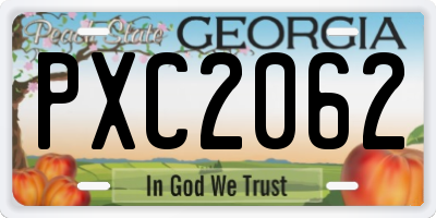 GA license plate PXC2062