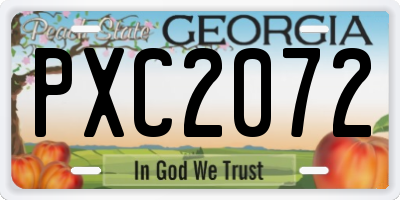 GA license plate PXC2072