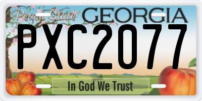 GA license plate PXC2077