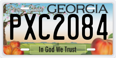 GA license plate PXC2084