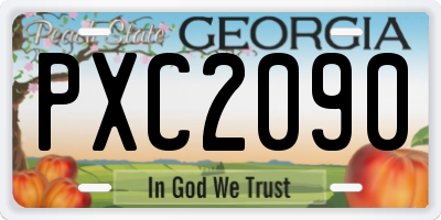 GA license plate PXC2090