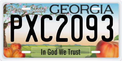 GA license plate PXC2093