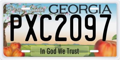 GA license plate PXC2097