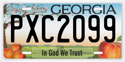 GA license plate PXC2099