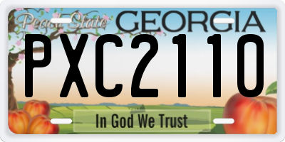 GA license plate PXC2110