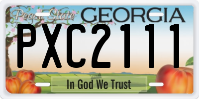 GA license plate PXC2111