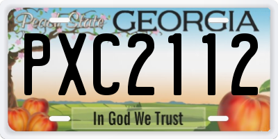 GA license plate PXC2112