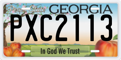 GA license plate PXC2113