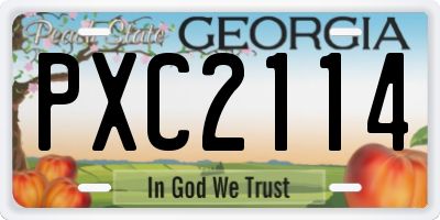 GA license plate PXC2114