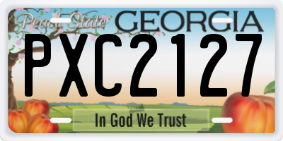 GA license plate PXC2127