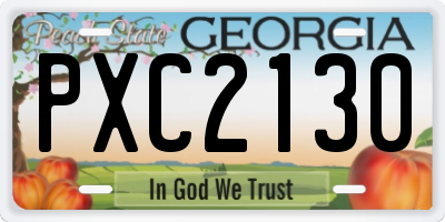 GA license plate PXC2130