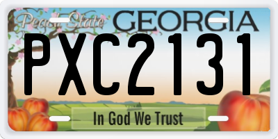 GA license plate PXC2131