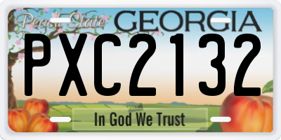 GA license plate PXC2132