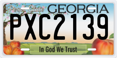 GA license plate PXC2139